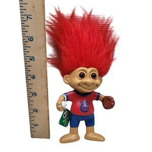 Russ Bendable Troll Doll Chicago Cubs MLB Baseball Vintage Red Hair